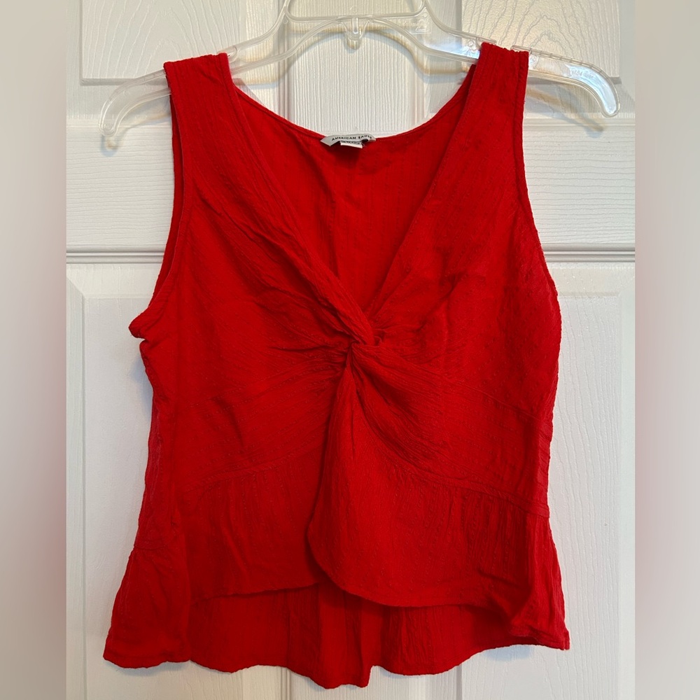 American Eagle Red Twist Front Tank Top XS